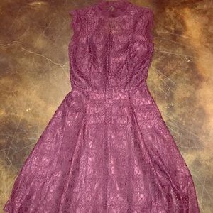 Calvin Klein Aubergine Lace Petite Dress